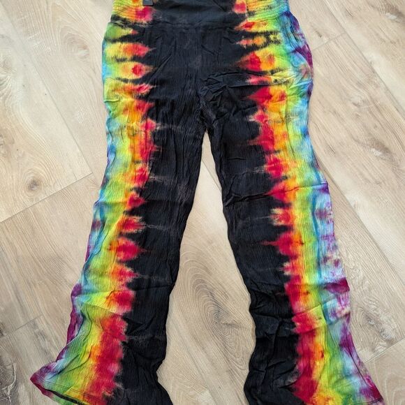 Vibrant Tie-Dye Flared Pants - Picture 1 of 8